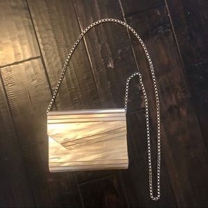 JIMMY CHOO Candy Clutch Neutral Nude With Defects